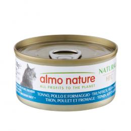 5 + 1 gratis! 6 x 70 g Almo Nature HFC - Natural Thunfisch, Huhn & Käse