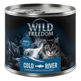 5 + 1 gratis! Wild Freedom 6 x 200 g - Cold River - Seelachs & Huhn