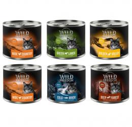 5 + 1 gratis! Wild Freedom 6 x 200 g - Mixpaket 1 (Huhn, Seelachs, Lamm, Kaninchen, Wild)