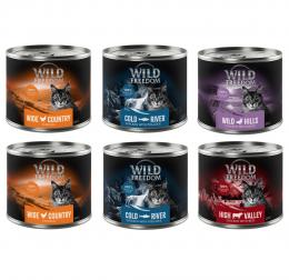 5 + 1 gratis! Wild Freedom 6 x 200 g - Mixpaket 2 (Huhn, Seelachs, Rind, Ente)