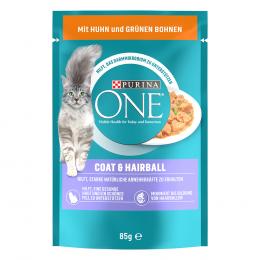 52 x 85 g Purina One zum Sonderpreis! - Coat & Hairball: mit Huhn & grünen Bohnen