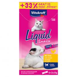 6 + 2 gratis! 8 x 15 g Vitakraft Cat Liquid-Snack - Hähnchen + Taurin