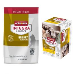 6 x 100 g animonda Integra Protect Adult + 1,2 kg passendes Trockenfutter zum Sonderpreis!  - Urinary Struvitstein Huhn + Harnsteine