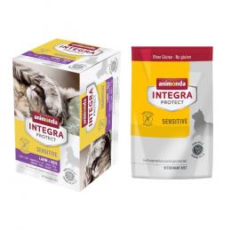 6 x 100 g animonda Integra Protect Adult Sensitive Schale + 300 g passendes Trockenfutter Gratis! - Lamm & Reis