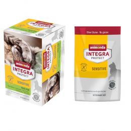 6 x 100 g animonda Integra Protect Adult Sensitive Schale + 300 g passendes Trockenfutter Gratis! - Pute Pur