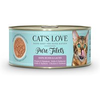 6 x 100 g | Cats Love | Lachs & Huhn Pur Filet | Nassfutter | Katze
