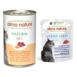 6 x 140 g Almo Nature HFC Dose + 6 x 50 g Beutel zum Sonderpreis! - 6 x 140 g Natural Thunfisch mit Garnelen + 6 x 50 g Sterilised Atlantikthunfisch