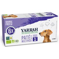 6 x 150 g | Yarrah | Bio Hund Schale Multipacks Pastete getreidefrei Huhn & Truthahn | Nassfutter | Hund