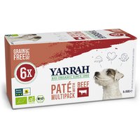 6 x 150 g | Yarrah | Bio Hund Schale Multipacks Pastete getreidefrei Rind | Nassfutter | Hund