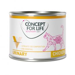6 x 185 g / 200 g Concept for Life Veterinary Diet zum Sonderpreis! - Urinary Huhn (6 x 200 g)