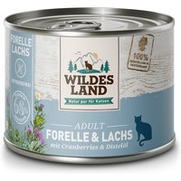 6 x 185 g | Wildes Land | Forelle und Lachs Classic Adult | Nassfutter | Katze