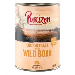 6 x 200 g / 400 g Purizon Adult zum Probierpreis - Hühnerfilet mit Wildschwein (6 x 400 g)