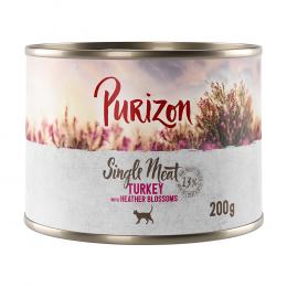 6 x 200 g / 400 g Purizon Adult zum Probierpreis - Purizon Single Meat Pute mit Heidekrautblüten (6 x 200 g)