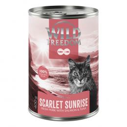 6 x 200 g / 400 g Wild Freedom Adult Red Meat zum Probierpreis! - 6 x 400 g Scarlet Sunrise - Schwein, Lachs & Thunfisch