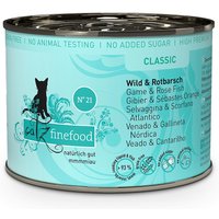6 x 200 g | catz finefood | No.21 Wild & Rotbarsch Classic | Nassfutter | Katze