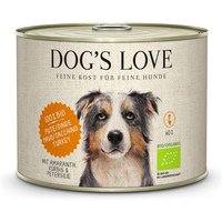 6 x 200 g | Dog’s Love | Pute mit Amaranth und Kürbis Bio | Nassfutter | Hund