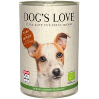 6 x 200 g | Dog’s Love | Rind mit Reis und Apfel Bio | Nassfutter | Hund