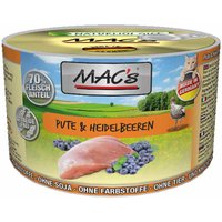 6 x 200 g | MACs | Pute & Heidelbeeren Cat | Nassfutter | Katze