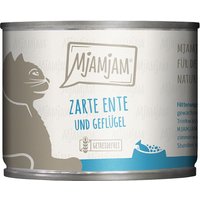 6 x 200 g | Mjamjam | Zarte Ente und Geflügel Mahlzeit | Nassfutter | Katze