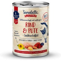 6 x 380 g | Sanabelle | Adult mit Rind & Pute Schlemmertopf | Nassfutter | Katze