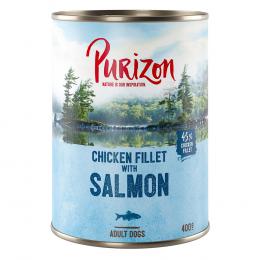6 x 400/800 g Purizon Nassfutter zum Sonderpreis - Lachs mit Spinat und Kokos (6 x 400 g)