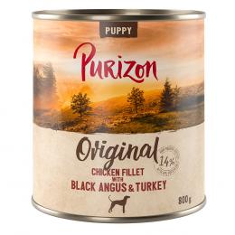 6 x 400/800 g Purizon Nassfutter zum Sonderpreis - NEU: Puppy: Hühnerfilet mit Black-Angus-Rind & Pute (6 x 800 g)