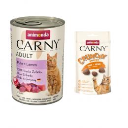 6 x 400 g Animonda Carny Adult + 50 g Crunchy Snack Rind & Huhn gratis! - Pute & Lamm
