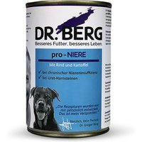 6 x 400 g | Dr. Berg Tiernahrung | pro-NIERE mit Rind und Kartoffel Diät | Nassfutter | Hund