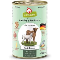6 x 400 g | GranataPet | Kalb & Lamm Liebling's Mahlzeit | Nassfutter | Hund