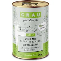 6 x 400 g | grau | Wild mit Zucchini & Hirse Menü | Nassfutter | Hund