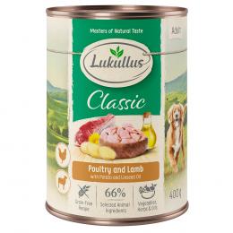 6 x 400 g Lukullus Naturkost zum Sonderpreis! - Adult Getreidefrei Geflügel & Lamm