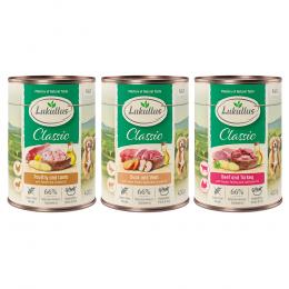 6 x 400 g Lukullus Naturkost zum Sonderpreis! - Adult Getreidefreie Mix (3 Sorten)