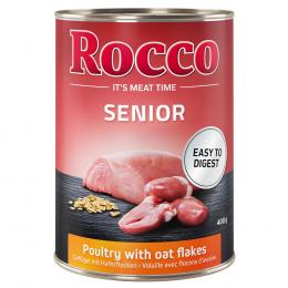 6 x 400 g Rocco Nassfutter zum Sonderpreis! - Senior: Geflügel mit Haferflocken