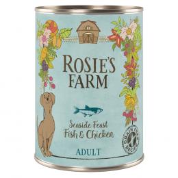 6 x 400 g Rosie's Farm zum Sonderpreis! - Adult: Fisch & Huhn