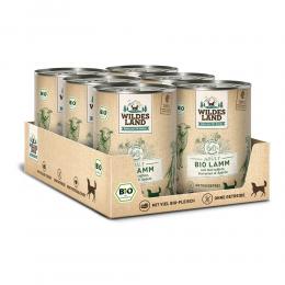 6 x 400 g | Wildes Land | Lamm mit Kartoffeln, Karotten, Äpfeln BIO Adult | Nassfutter | Hund