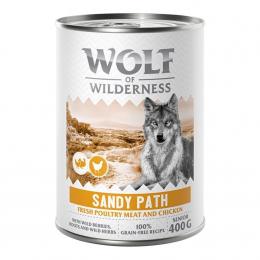 6 x 400 g Wolf of Wilderness Nassfutter zum Probierpreis! - SENIOR Sandy Path - Geflügel mit Huhn