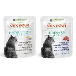 6 x 50 g Almo Nature HFC Hydration Help + 6 x 50 g Urinary Help zum Sonderpreis! - Sardinenbrühe mit Sardinen + Atlatikthunfisch mit Cranberrys