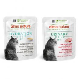 6 x 50 g Almo Nature HFC Hydration Help + 6 x 50 g Urinary Help zum Sonderpreis! - Sardinenbrühe mit Sardinen + Hühnerfilet mit Cranberrys