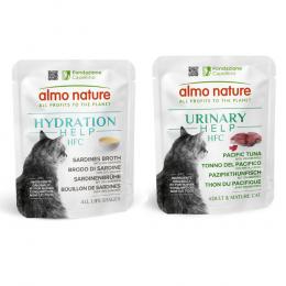6 x 50 g Almo Nature HFC Hydration Help + 6 x 50 g Urinary Help zum Sonderpreis! - Sardinenbrühe mit Sardinen + Pazifikthunfisch mit Cranberrys