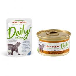 6 x 70 g Almo Nature Daily Menu Pouches + 6 x 85 g Dosen zum Sonderpreis! - 6 x 70 g Kabeljau und Garnelen + 6 x 85 g Mousse mit Truthahn