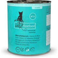 6 x 800 g | catz finefood | No.21 Wild & Rotbarsch Classic | Nassfutter | Katze