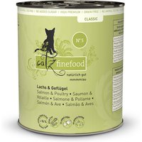 6 x 800 g | catz finefood | No.5 Lachs & Geflügel Classic | Nassfutter | Katze