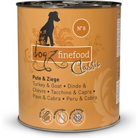 6 x 800 g | dogz finefood | No.8 Pute & Ziege Classic | Nassfutter | Hund