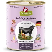 6 x 800 g | GranataPet | Angus Rind & Kürbis, Zucchini, Sanddorn, Schwarzkümmelöl Liebling's Mahlzeit | Nassfutter | Hund