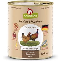 6 x 800 g | GranataPet | Fasan & Geflügel Liebling's Mahlzeit | Nassfutter | Hund