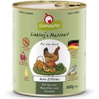 6 x 800 g | GranataPet | Huhn & Kürbis Liebling's Mahlzeit | Nassfutter | Hund
