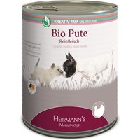 6 x 800 g | Herrmanns | Bio-Pute Reinfleisch Kreativ-Mix | Ergänzung,Nassfutter | Hund,Katze