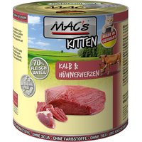 6 x 800 g | MACs | Kitten Kalb & Hühnerherzen Cat | Nassfutter | Katze
