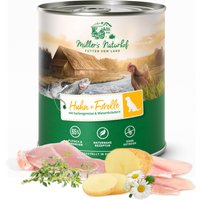 6 x 800 g | Müller’s Naturhof | Huhn und Forelle | Nassfutter | Hund