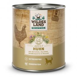 6 x 800 g | Wildes Land | Huhn mit Karotten, Zucchini, Wildkräutern und Distelöl Classic Adult | Nassfutter | Hund
